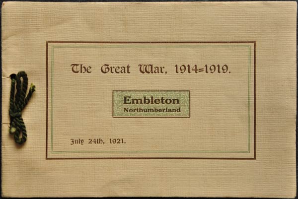 Spitalford War Memorial July 1921 Cover